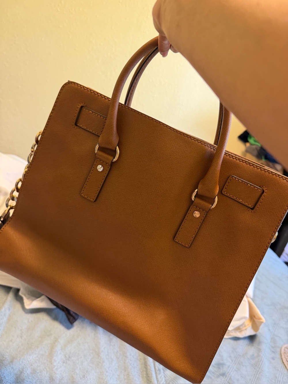 Michael Kors Cognac Structured Leather Tote